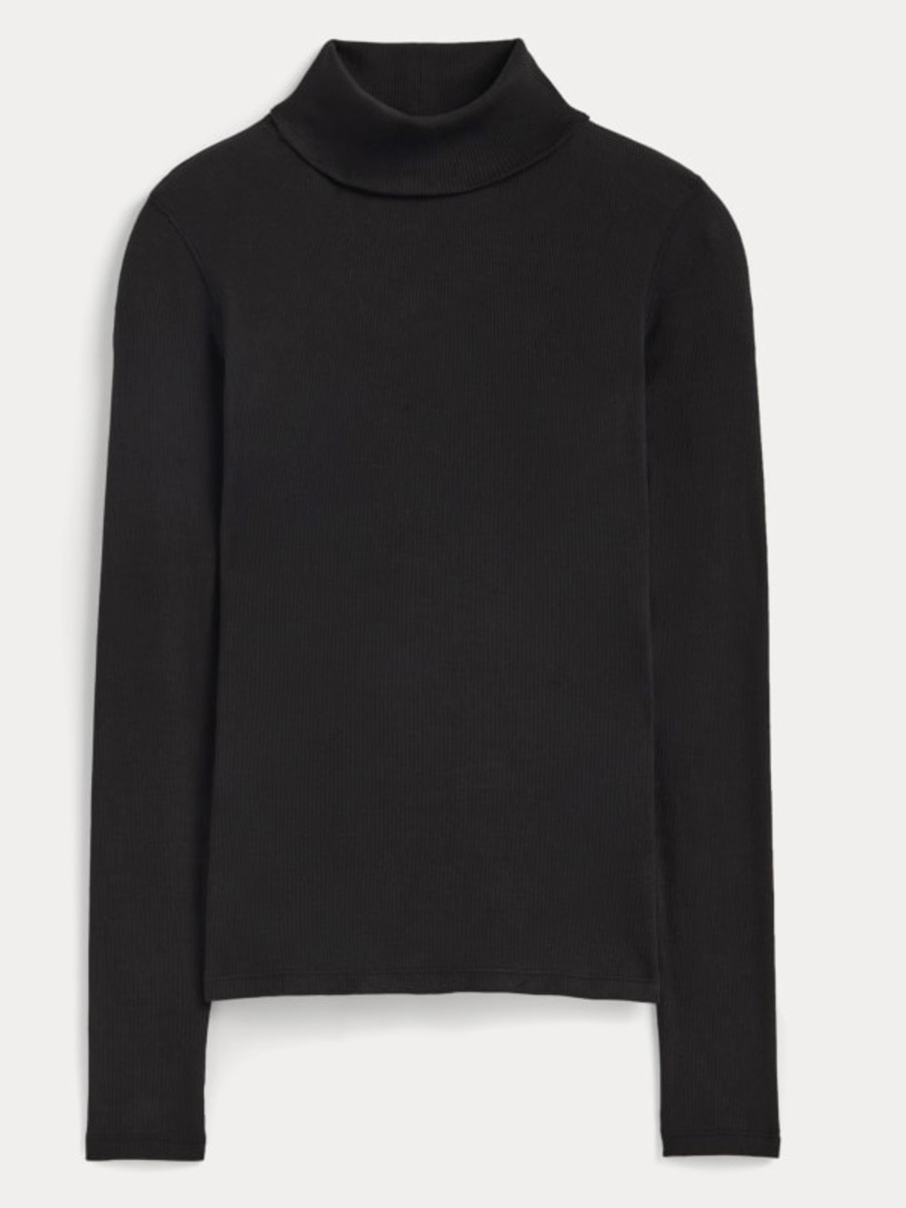 Everlane Luxe Rib Turtleneck Black Pima Cotton Blend Medium